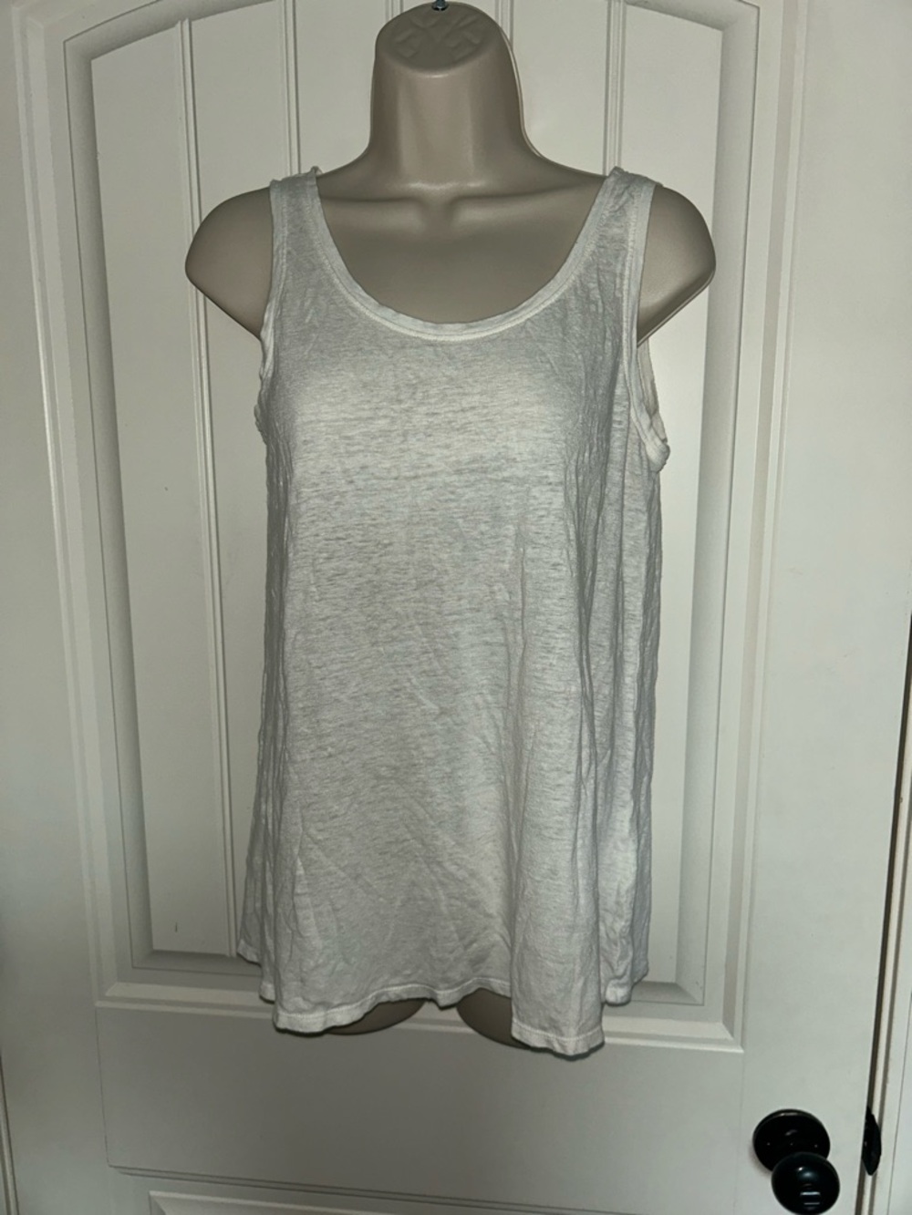 NEW Eileen Fisher Linen Classic White Tank Top Women’s Sleeveless Tee Sz XS